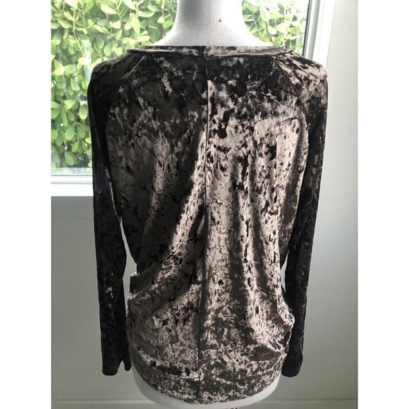 Peppermint USA Summer Waist Tie Crushed Velvet - Tan Size Small - Long Sleeve - Picture 4 of 7